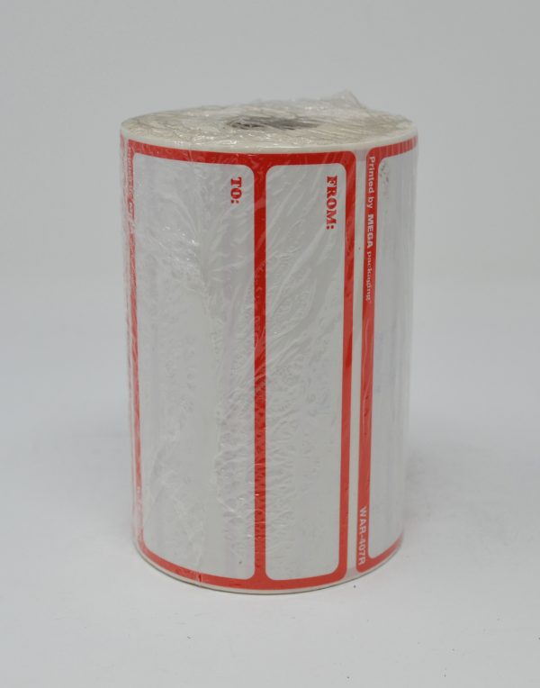 3" X 5" To From Labels (Red) (500 Labels/Roll)