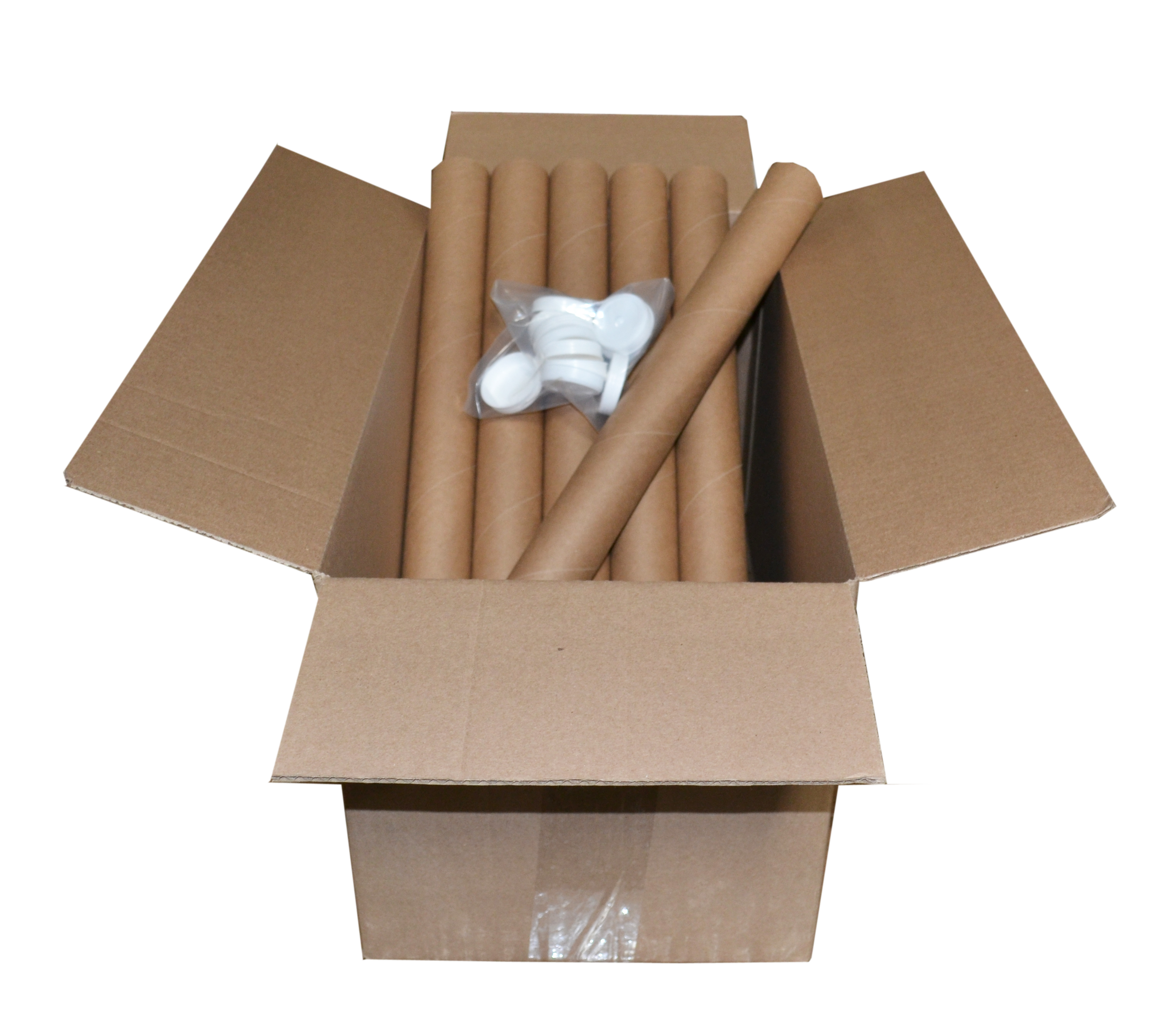 Box Partners 2 X 60" Kraft Tubes With Caps Cs Of 50