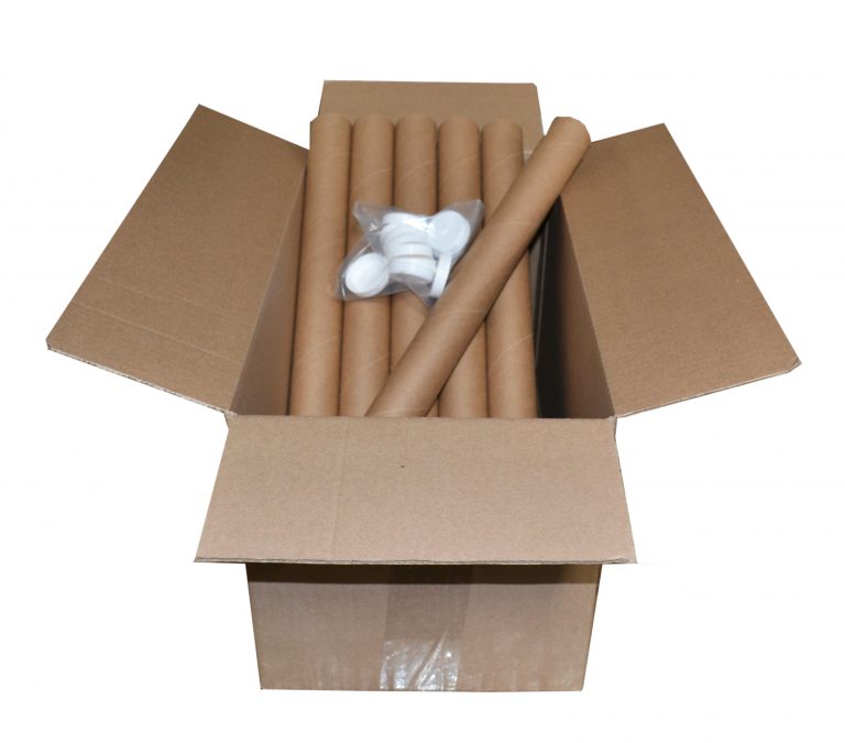 3" x 30"Kraft Mailing Tubes with Caps Bulk (25 Mailing Tubes) Miller