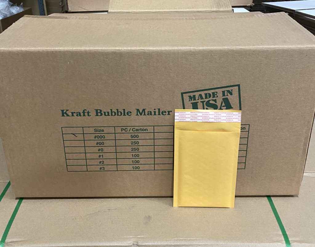 000 4" x 8" Kraft Bubble Mailer Bulk (500 Mailers) (CA Only) Miller