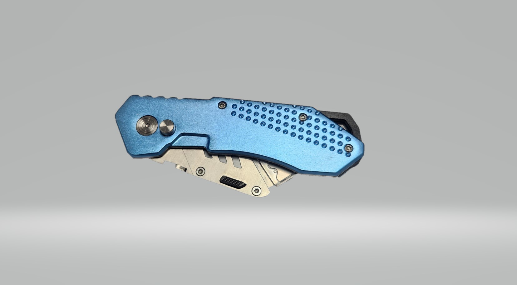 METAL FOLDING KNIFE - ONE BLADE, EASY TO CHANGE, LIGHT BLUE (CA Only)