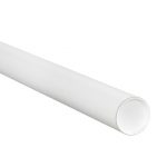 2" x 30" White Laminated Mailing Tubes with Caps Retail (6 Mailing Tubes)