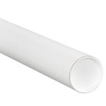 3" x 24" White Laminated Mailing Tubes with Caps Retail (6 Mailing Tubes)
